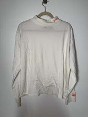 VTG UT Tennessee Volunteers Embroidered Turtleneck Top White Orange Large 90s